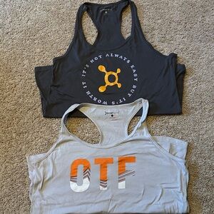Orangetheory Gray and Black Tank Tops with Orange Accents